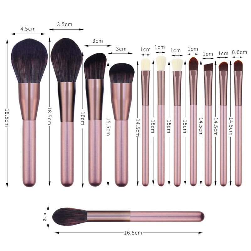 Kaizm Makeup Brushes Set 12pcs Cosmetic Brushes Makeup Instruments Tools Eyeshadow Foundation Concealer Brush Female Makeup