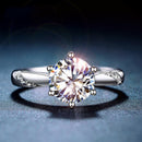 Anillo clásico de moissanita de Plata de Ley 925, joyería de diamantes de laboratorio de color IJ de 1ct, anillo de aniversario de estilo Simple