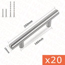 NAIERDI 20PCS Stainless Steel T Bar Furniture Handle Brushed Gold Kitchen Handle Black Cabinet Pull with Cuttable Bamboo Screw