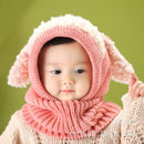 Korean Baby Knitting hats dog Ears winter Earflap Boys Girls Scarf Set Cute Warm Toddler Hat Kids Children Windproof Cap 0-4Y