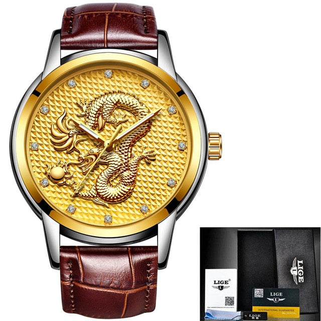 LIGE Damenuhren Damenmodeuhr 2022 Klassische Damenuhr Luxusmarke Diamant Quarz Gold Armbanduhr Geschenk für Damen + Box