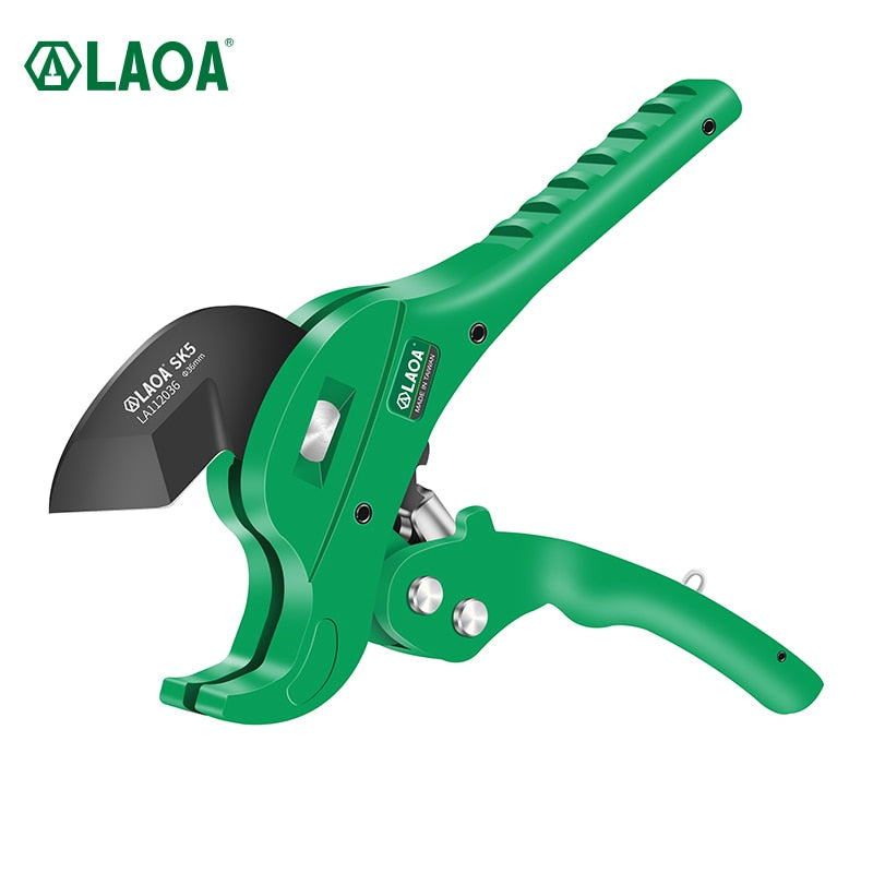 LAOA PVC Pipe Cutter 36mm 42mm SK5 Body Tube Cutter PVC/PE/VE Ratchet Scissors Hose Cutting Hand Tools