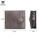 BULLCAPTAIN Genuine Leather Men's Wallet Coin Purse Small Wallet Retro Short Wallet British Casual Multifunction Wallet