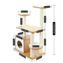 Fast Delivery Pet Cat Tree House Tower Condo Wood Cat Scratching Sisal-Covered Scratch Posts Pads with Play Ball for Cats Kitten
