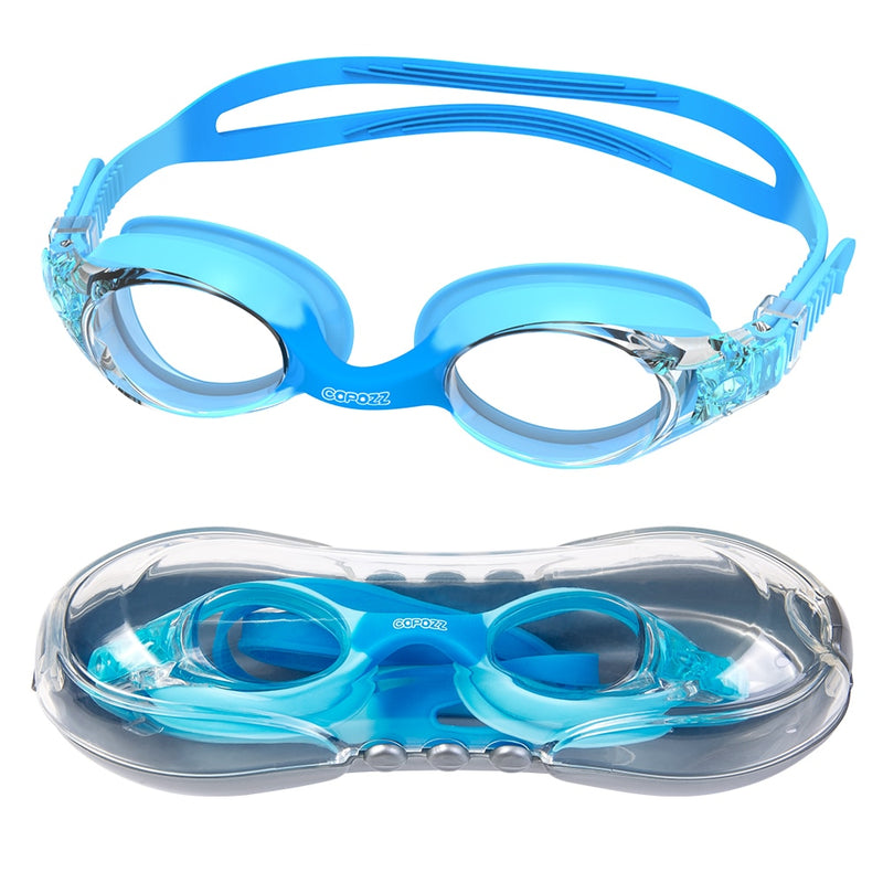 COPOZZ Swimming Goggles Kids Age 3-10 Waterproof Swimming Glasses Clear Anti-fog UV Protection Soft Silicone Frame and Strap