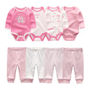 2022 Cotton Baby Girl Clothes Bodysuits+Pants Baby Sets Newborn Clothing Sets Autumn Winter Baby Boy Clothes Roupa de bebe
