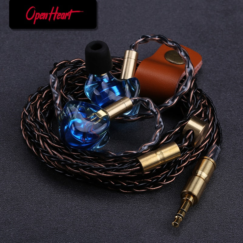 OPENHEART Harz-Ohrhörer mit Mmcx Gut aussehendes HIFI Hochwertiges Audio-Kopfhörer-Headset mit Kabel In-Ear-Kopfhörer Bass-Ohrhörer