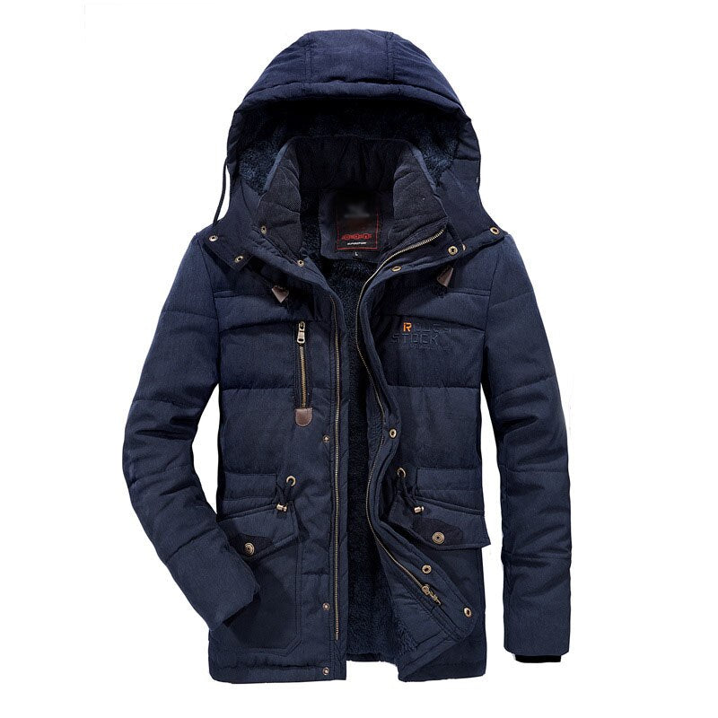 Nueva chaqueta de invierno a la moda para hombre, prendas de vestir gruesas e informales, Parkas a prueba de viento para hombre, abrigo cálido de terciopelo de talla grande 6XL 7XL 8XL