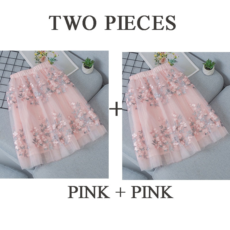 Teen Girls Skirts Embroidery Kids Sequin Skirt for Girls 2022 Summer Dance Long Skirt Princess Skirt Elastic Waist Child Clothes