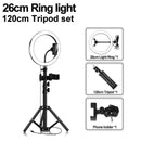 LED Ring Light 16/20/26cm 5600K Dimmable Selfie Ring Lamp With Tripod Phone Holder USB Plug Photo Studio Photography Lighting