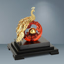 Asklove Gold Phoenix Ornament 3D pavo real estatua 24K hoja de oro decoración miniatura figuritas escritorio artesanías decoración del hogar regalos