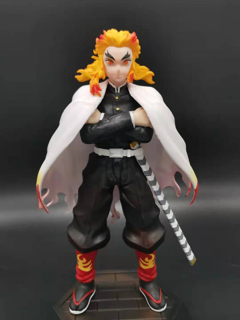 25cm Demon Slayer Rengoku Kyoujurou figuras de acción juguetes GK Anime Kimetsu No Yaiba PVC modelo figurita muñecas de juguete