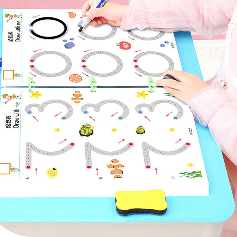Newly Magical Tracing Workbook Kids's Preschool Educational Toys  Erasable Reusable Children's Logical Thinking Training