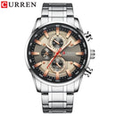 CURREN Man Watches Luxury Sporty Chronograph Wristwatches for Men Quartz Stainless Steel Band Clock Luminous Hands