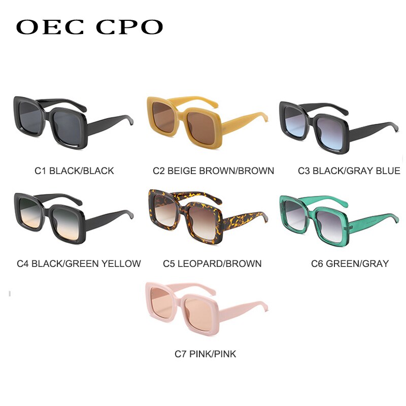 OEC CPO Lady Steam Punk Quadratische Sonnenbrille für Männer Mode schwarze Sonnenbrille Frauen Shades UV400 Damenbrillen O851