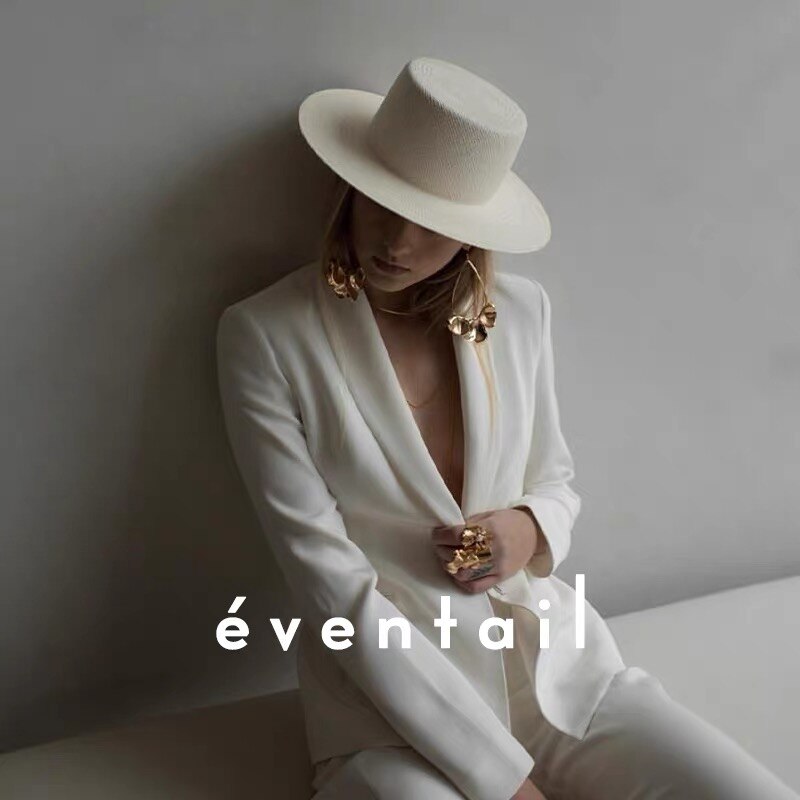 Elegant Wool Felt Hat White Wide Brim Fedoras For Wedding Church Hat Fedora Hat Lady Winter Floppy Sombrero Mujer Fascinator Cap