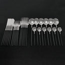 30Pcs Shiny Gold Cutlery Set Stainless Steel Dinnerware Set Knife Dessert Fork Spoon Dinner Silverware Set Kitchen Tableware Set