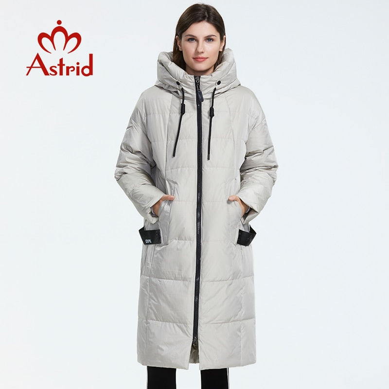 Astrid 2022, novedad de invierno, chaqueta de plumón para mujer, ropa holgada, prendas de vestir exteriores de calidad con capucha, abrigo de invierno de estilo a la moda, AR-7038