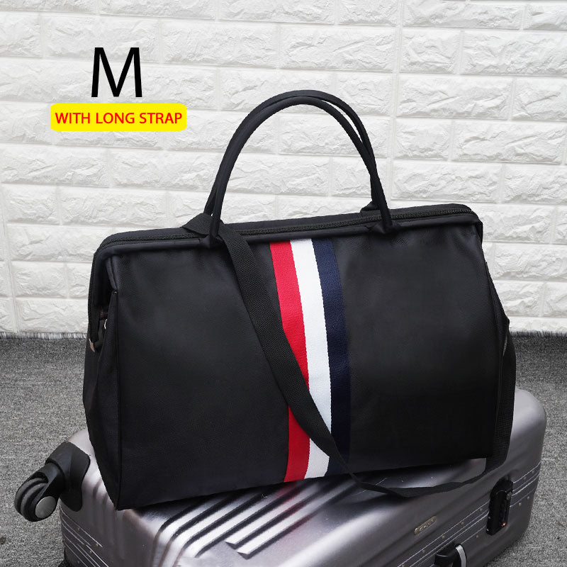 Korean Version Overnight Weekend Traveling Bag Strip Handbag Big Travel Bag Luggage Men&