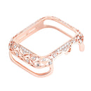 Armor Copper Protective Case for Apple Watch 7 Series 6 SE 5 4 3 Carved Diamond Cover Bumper for Iwatch 41mm 45mm 40mm 44mm 42mm