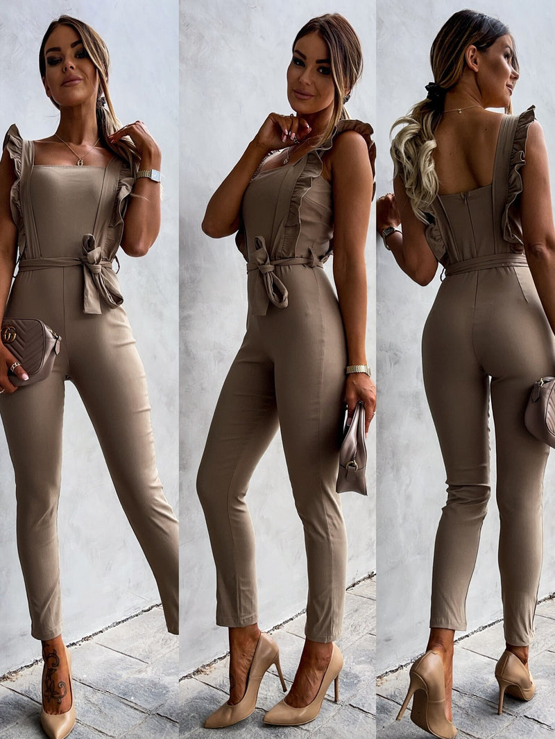 Summer Fashion Sleeveless Jumpsuits For Women 2021 high Waist Playsuit Clubwear Bodysuit Rompers With Belt