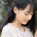 Thaya Silver Plated Earrings Blue Artificial Crystal Flower Stud Earrings Fashion Earring For Women Party Fine Jewelry Gift