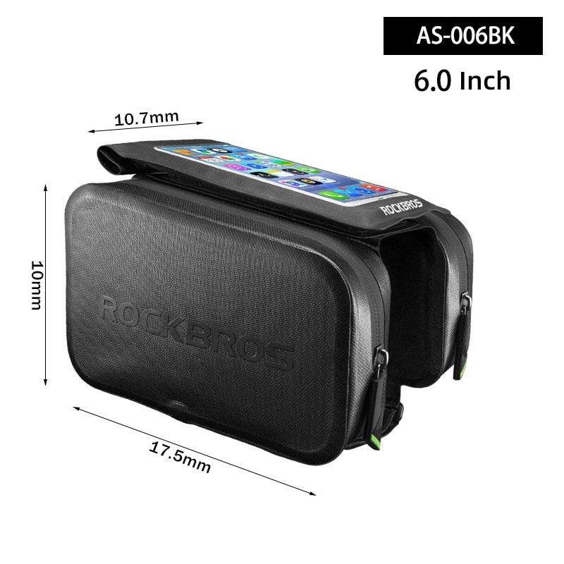 ROCKBROS Fahrrad Oberrohrtasche Regendicht MTB Fahrradrahmen Vorderkopf Handy Touchscreen Tasche Pannier Bike Zubehör