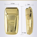 Electric Shaver for Men Razor Machine Shaving Beard Trimmer UsbCable Retro Reciprocating Double Cutter Head Electroplating Body