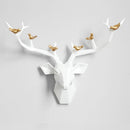 Harz 3D Big Deer Head Wanddekoration für Home Satue Dekoration Zubehör Abstrakte Skulptur Moderne Tierkopf Wanddekoration