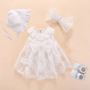 Baby Baptism Dress 2022 Bow Newborn Baby Girls Infant Dresses &amp; Clothes Snow White Baby Dress 1 Year Old Birthday Girl Dress