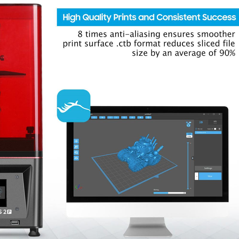 ELEGOO MARS 2 PRO Mono SLA 3D-Drucker UV-Fotohärtender LCD-3D-Drucker mit 6-Zoll-2K-Monochrom-LCD-Druckgröße 129 x 80 x 160 mm