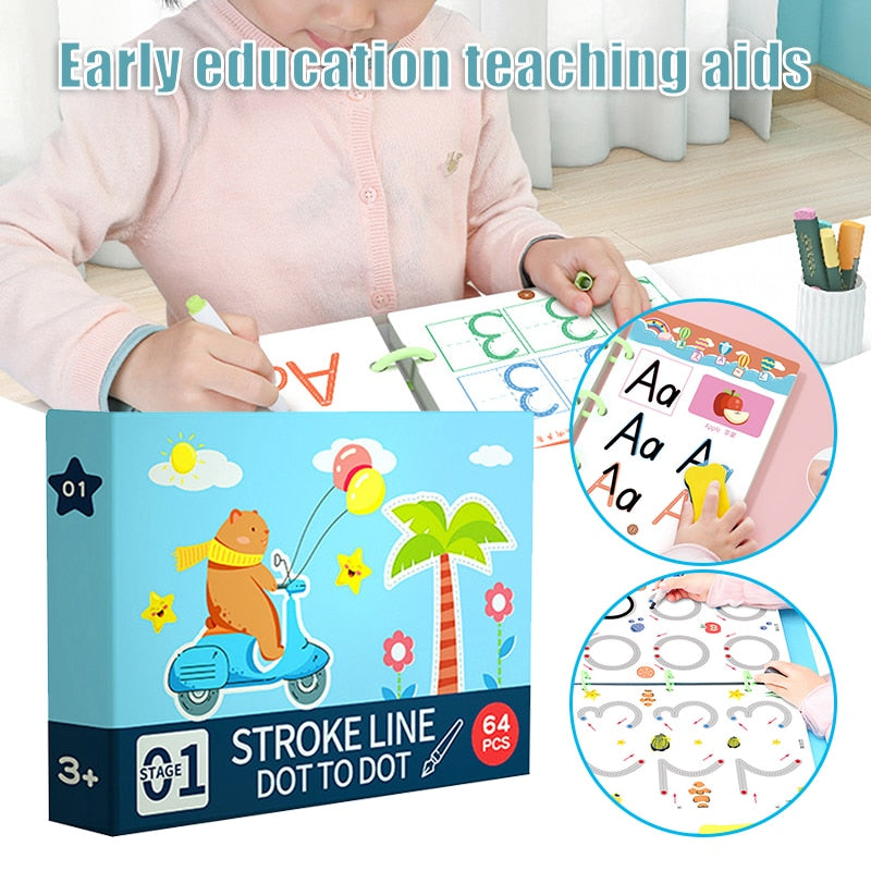 Newly Magical Tracing Workbook Kids's Preschool Educational Toys  Erasable Reusable Children's Logical Thinking Training