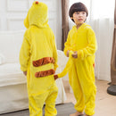 Family Halloween Cosplay Costume Animal Yellow Anime Pajamas Winter Warm Cartoon Sleepwear Matching Outfits Mother Kids Onesie