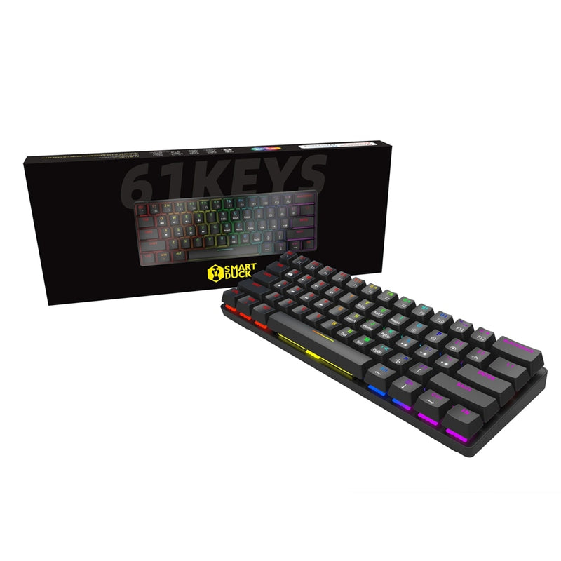 Smart Duck XS61 60% mechanische Tastatur, RGB-Schalter, LED-Software, Typ C, Doubleshot, Tastenkappe, Makroprogramm, Blau, Rot, Braun, Schwarz
