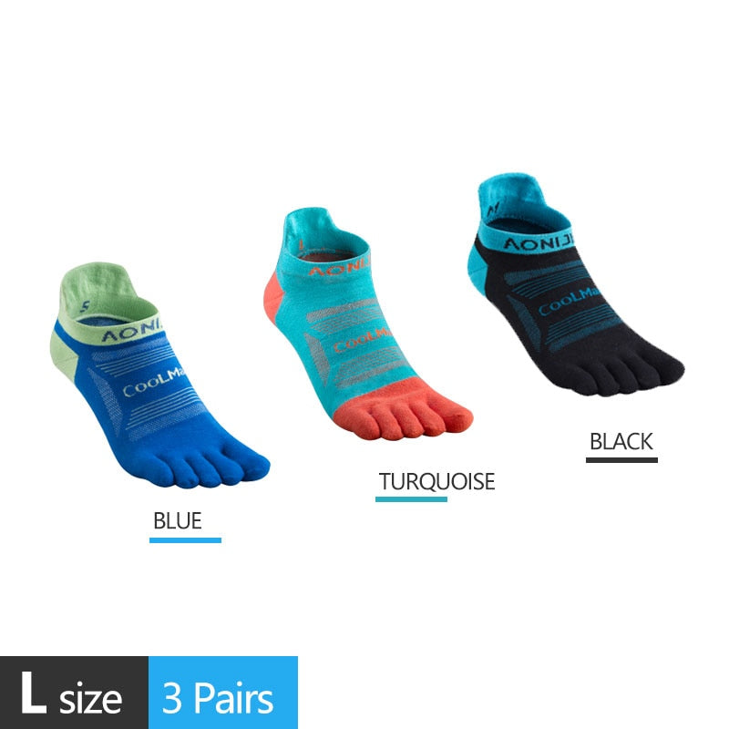 3 Pairs AONIJIE E4801 E4802 Ultra Run Low Cut Athletic Five Toe Socks Quarter Socks Toesocks For Running Marathon Race Trail