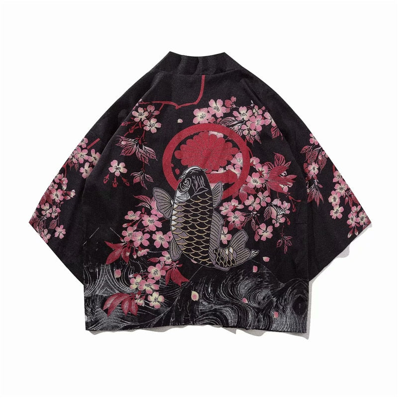 Bebovizi Japanese Demon Kimono Men Cardigan Shirt Yukata Man Haori Obi Clothes Tradition Clothing Male China Kimono Robe