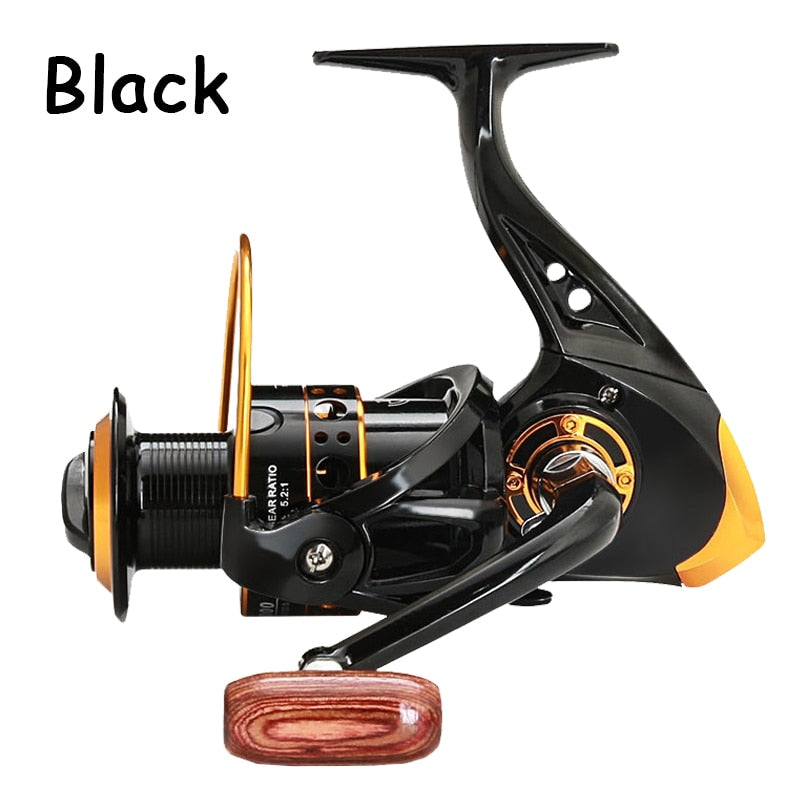 Professional Spinning Fishing Reel 13BB Fishing Coil Wooden Handshake 1000-7000 Series Metal Spining Fishing Reel Wheels