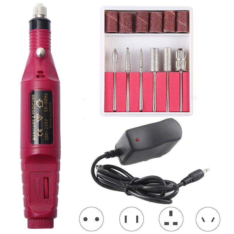 1 Set Electric Nail Drill Machine Pen for Manicure Ceramic Milling Cutters Electric Nail Sander Pedicure Manicure Kit Equipment
