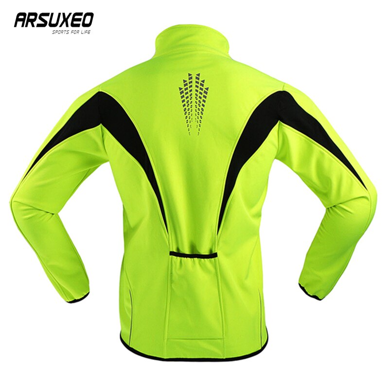 ARSUXEO Thermal Mtb Road Cycling Jacket Winter Night Reflective Warm Bicycle Clothing Windproof Waterproof Men Coat Bike Jersey
