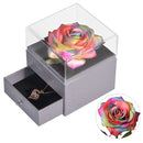 Girls Gift Natural Preserved Rose Jewelry Box /w Love Necklace Eteternal Flowers Jewelry Storage Case Birthday Gifts for Women