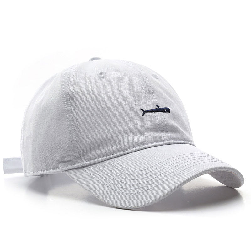 GONTHWID Embroidered Fish Adjustable Baseball Caps Casual Solid Color Cotton Curved Sun Visor Hats Men Women Fashion Sun Hat