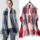 2022 bufanda hiyab a cuadros para mujer, Pashmina, chales para mujer, Foulard, diadema con borlas, bufandas de invierno tipo Cachemira, abrigos cálidos para mujer, Bandana