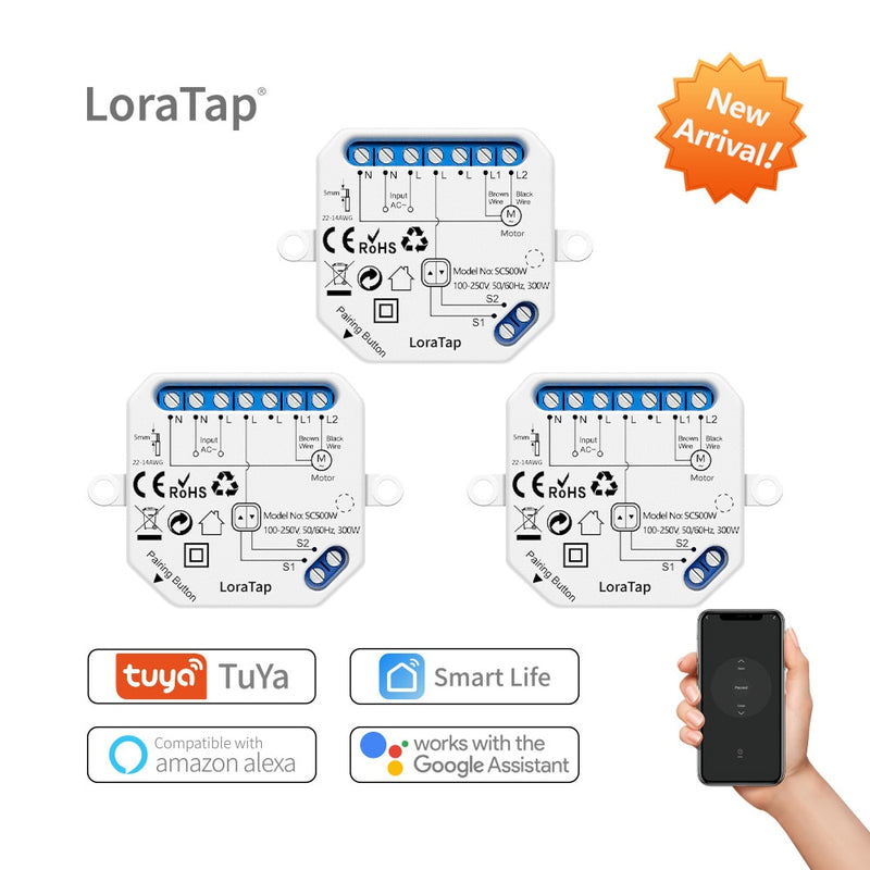 Módulo de persianas de cortina inteligente con WiFi, Motor de persiana enrollable, Control remoto inalámbrico Tuya, funciona con Alexa y Google Home