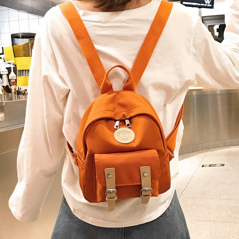 Backpack Women Small Teenage School Bag Fashion New High Quality Zipper Female Backpacks Double Belt Mini Shoulder Bags Travel