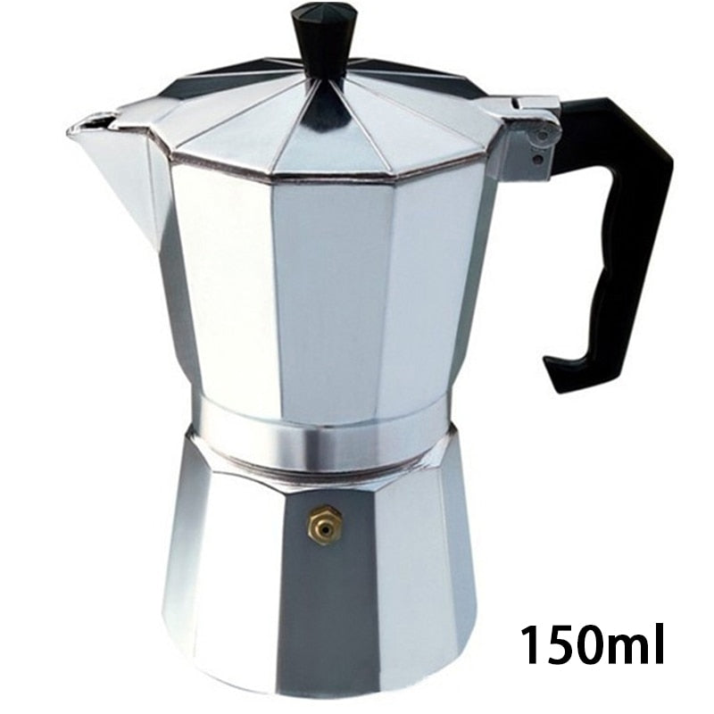 Aluminum Coffee Maker Durable Moka Cafeteira Expresso Percolator Pot Practical Moka Coffee Pot 50/100/150/300/450/600ml