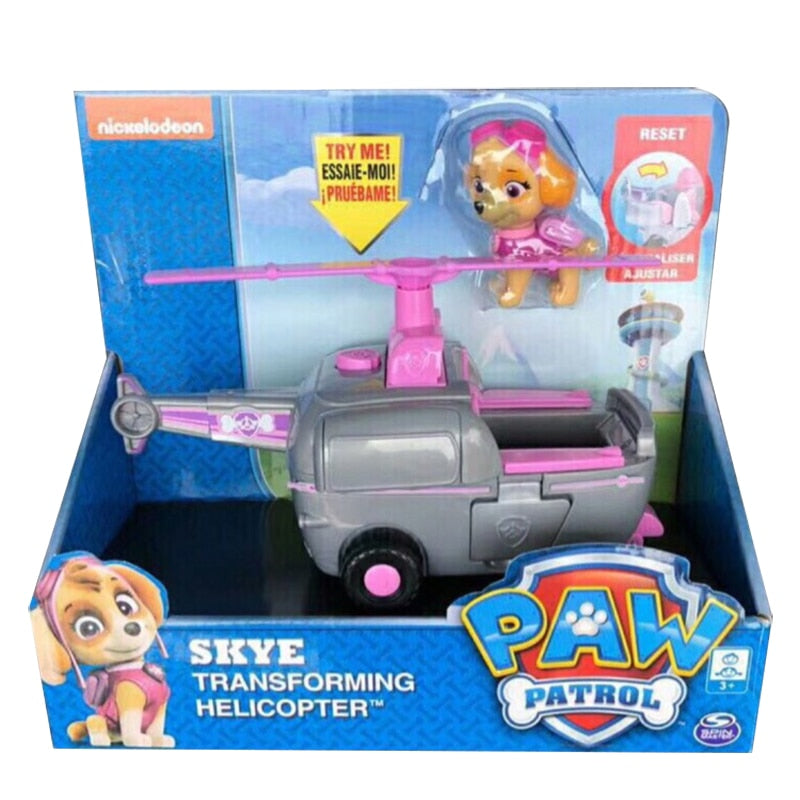 Genuine Paw Patrol Rescue Dog Puppy Set Toy Car Patrulla Canina Toys Action Figure Model Chase Skye Rubble Car For Children Gift