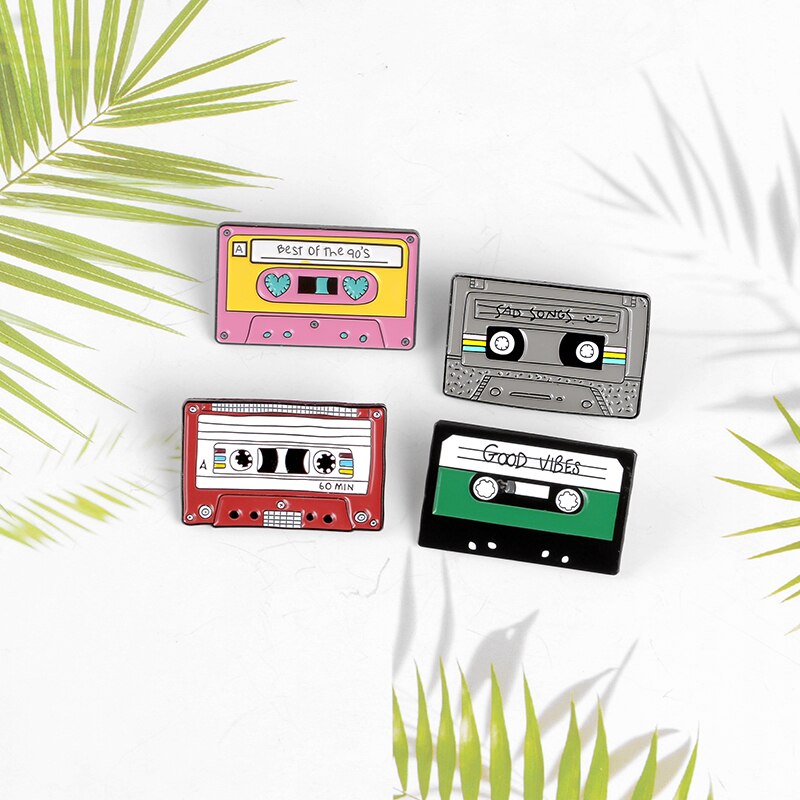 Enamel Pin Cute Cartoon Tape Brooch for Women  Music CD Pins Metal Badges Broche for Woman Brooches  Lapel Pines Brosche Jewelry