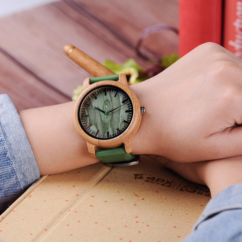 Couple Watches BOBO BIRD Men Women Universal Bamboo Watch on Clearance Wooden Leather Quartz Wristwatch часы женские Great Gift