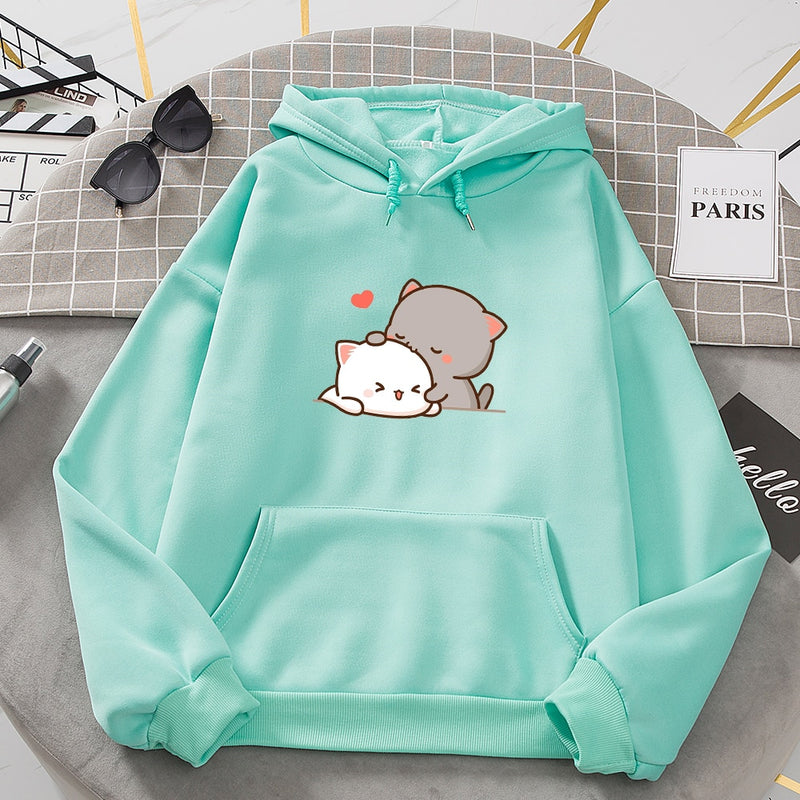 Frauen Herbst Hoodie Sweatshirts Korean Fashion Hoody für Damen Kawaii Anime Pullover Streetwear Plus Size Sweatshirts Paar