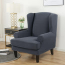 Wing back Chair Cover Jacquard Spandex Stretch Slipcovers for office Chairs Stylish 2 Piece Set With Elastic Band